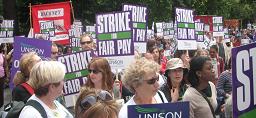 Huelga contra el tope salarial de Brown