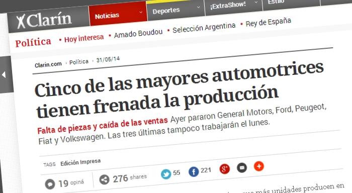 Cinco de las mayores automotrices tienen frenada la producción