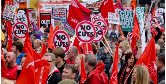 Masivas marcha contra los recortes en Londres, Belfast y Glasgow