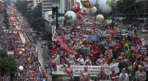 Actos del PT y la CUT en defensa de Dilma levantan un programa amplio para aglutinar apoyos