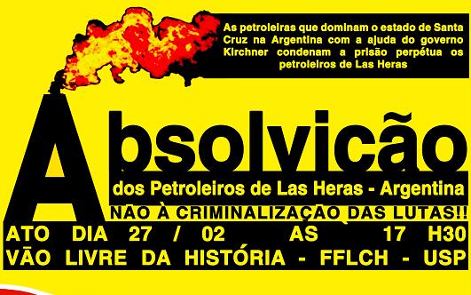 Abaixo-assinado pela absolvição dos petroleiros de Las Heras, Argentina