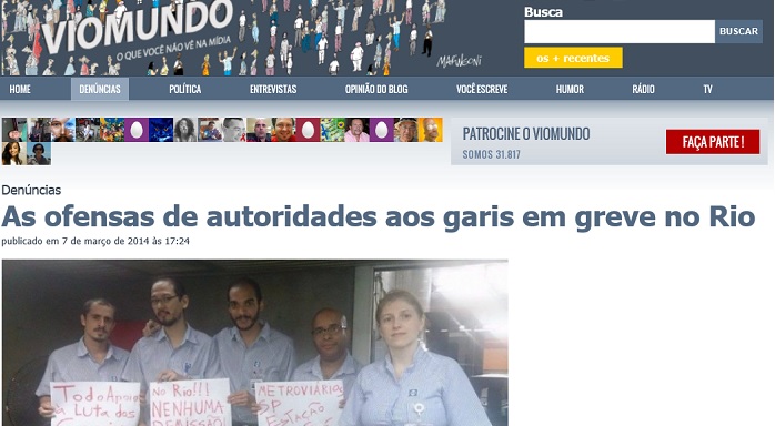 As ofensas de autoridades aos garis em greve no Rio