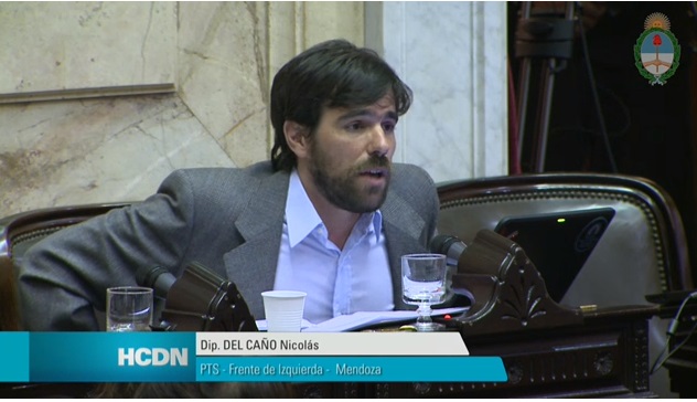 The PTS National Deputy from the Left Front (FIT), Nicolas Del Caño, questions Capitanich, who refuses to answer if he could live on a teacher’s salary