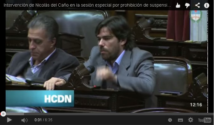 Argentina: Intervención de Nicolás del Caño en la sesión especial por prohibición de suspensiones y despidos