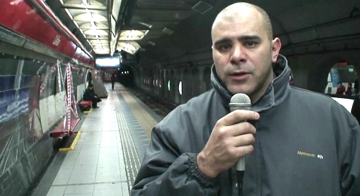 Saudação de Cláudio Dellecarbonara, delegado sindical do metrô de Buenos Aires, aos metroviários de SP