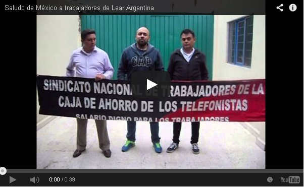 Saludo a los trabajadores de Lear en Argentina
