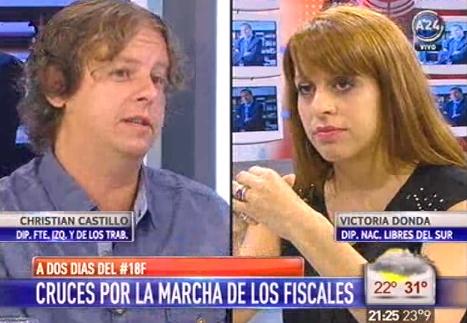 Christian Castillo en A24: debate con Victoria Donda sobre el 18F