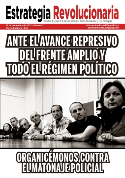 Grupo de la FT-CI (Uruguay) Uruguay Grupo de la FT-CI Estrategia Revolucionaria 

El año que termina estuvo signado por la mayor conflictividad laboral en más de 15 años. Si bien finalmente la mayoría de los grupos en la negociación salarial parecen llegar a un acuerdo (aún falta cerrar metalúrgicos y otros menos importantes), los mismos son un buen final para el gobierno, ya que, gracias a sus maniobras (y las de la burocracia sindical) pudieron encausar la discusión dentro de los marcos del tope salarial estipulado por el Poder Ejecutivo, utilizando la movilización controlada en los marcos salariales como factor de presión ante las patronales más duras que pujaban por el “0%” de aumento. Entre la lucha de clases, la represión, y las discusiones de los de arriba Construyamos una alternativa revolucionaria para los trabajadores y la juventud